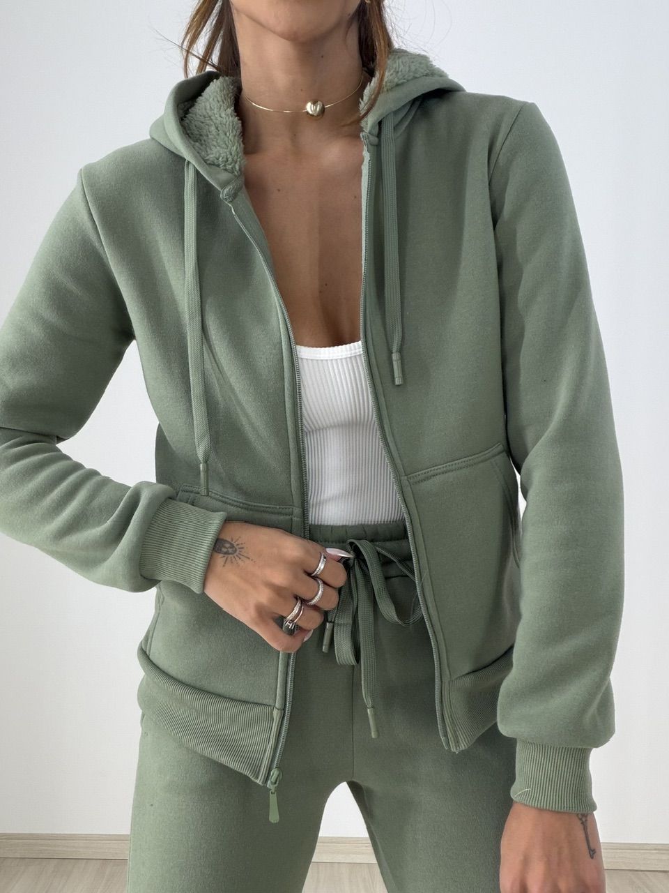 CONJUNTO ROSE MOLETOM VERDE