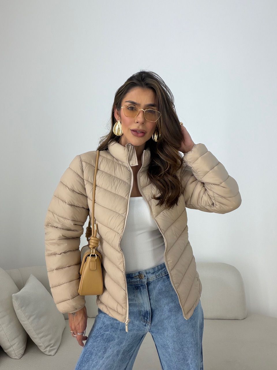 PUFFER REGINA ZÍPER AREIA