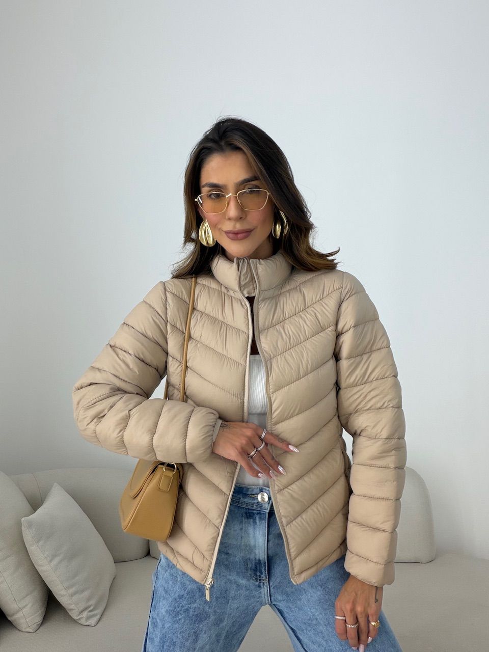 PUFFER REGINA ZÍPER AREIA