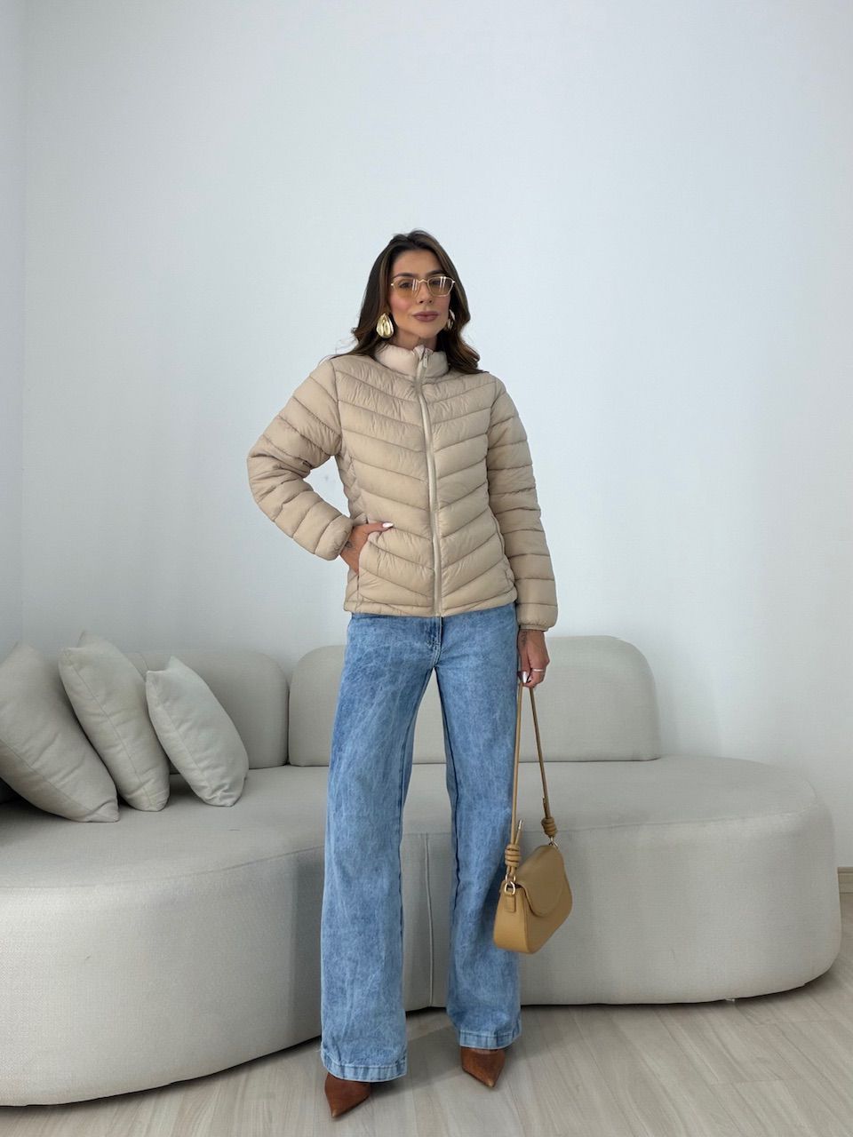 PUFFER REGINA ZÍPER AREIA