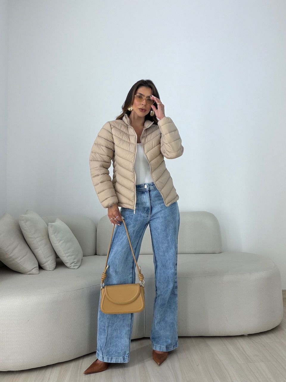 PUFFER REGINA ZÍPER AREIA