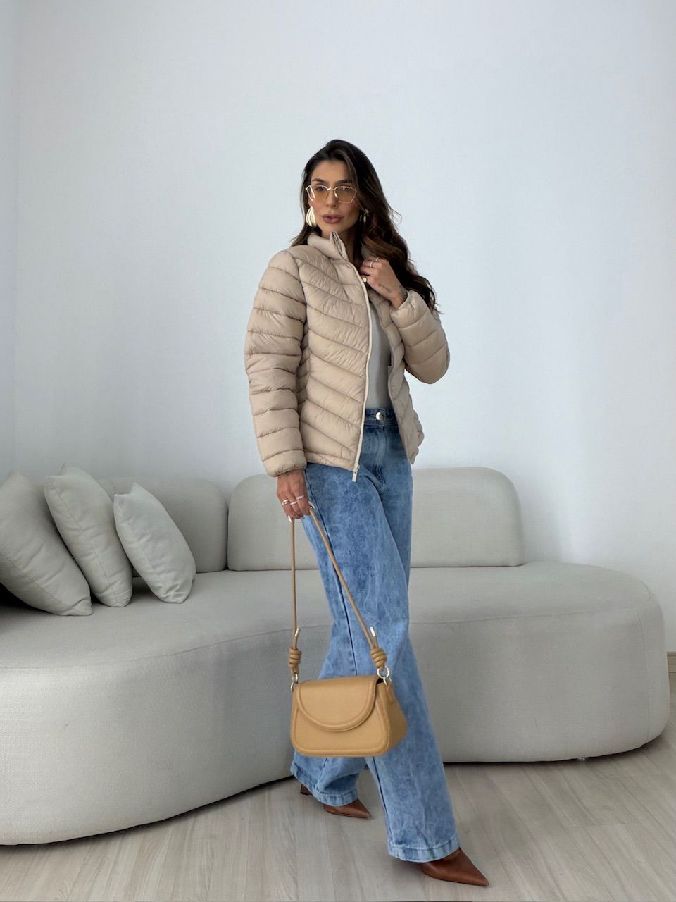 PUFFER REGINA ZÍPER AREIA