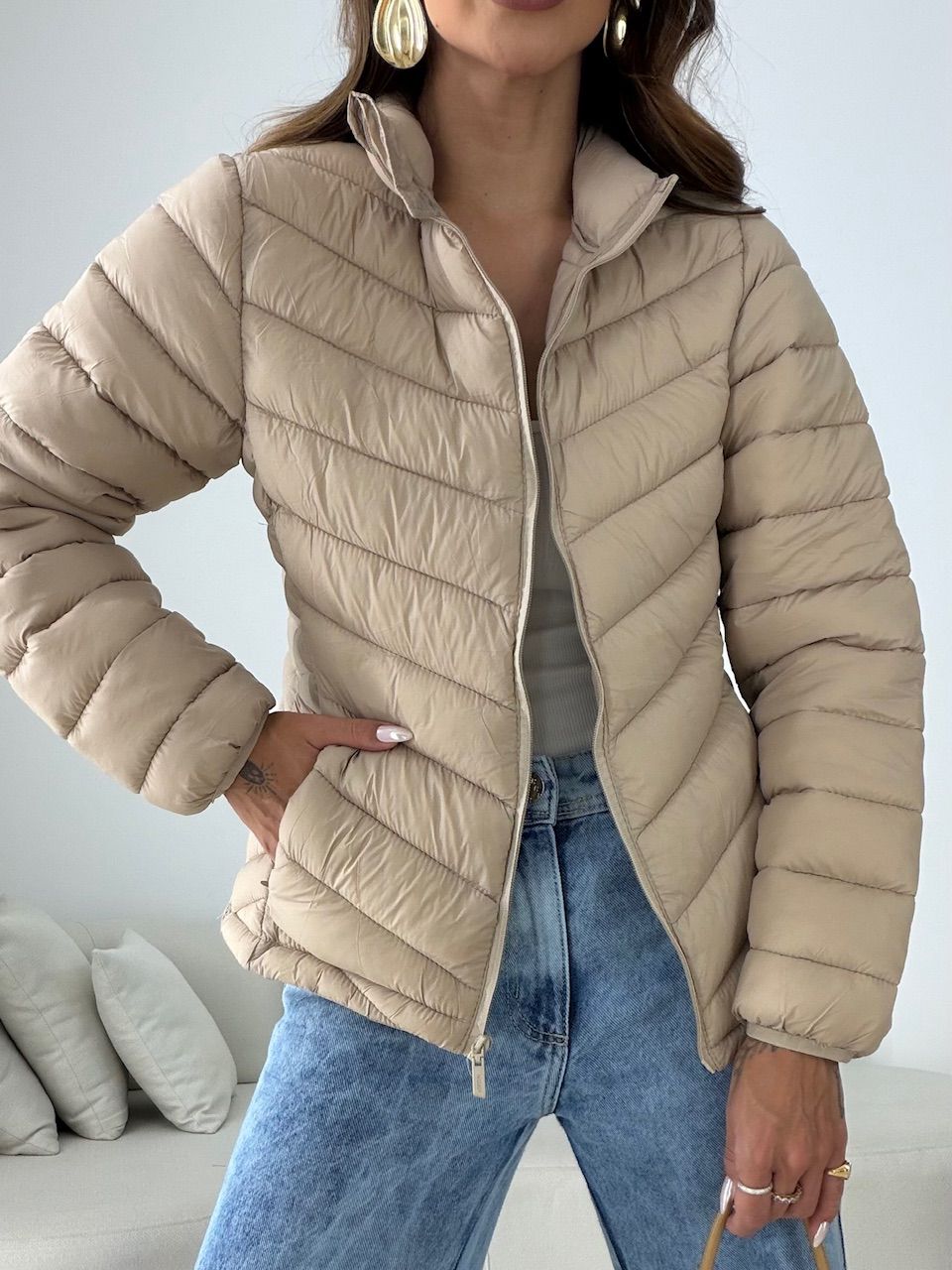 PUFFER REGINA ZÍPER AREIA
