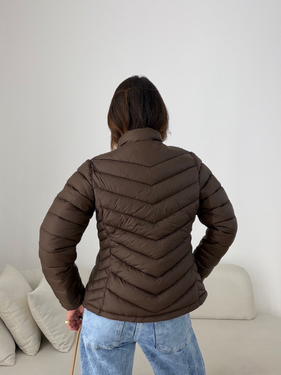 PUFFER REGINA ZÍPER CAFÉ