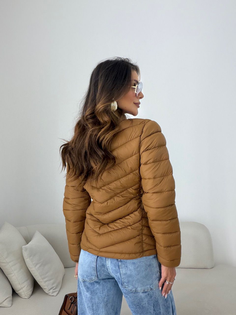 PUFFER REGINA ZÍPER CARAMELO