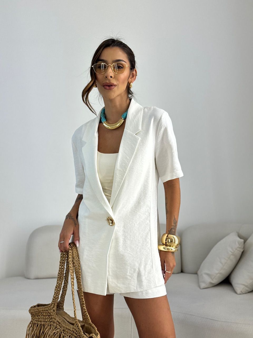 BLAZER NAYARA MANGA CURTA OFF - 0069730326 - CAROLLA FERRARO