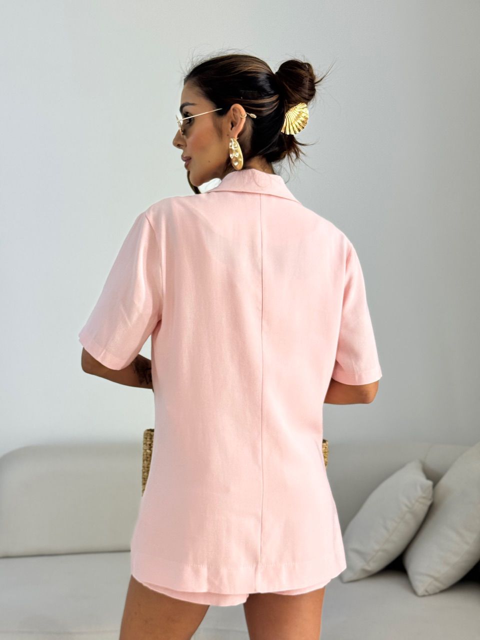BLAZER NAYARA MANGA CURTA BABY PINK