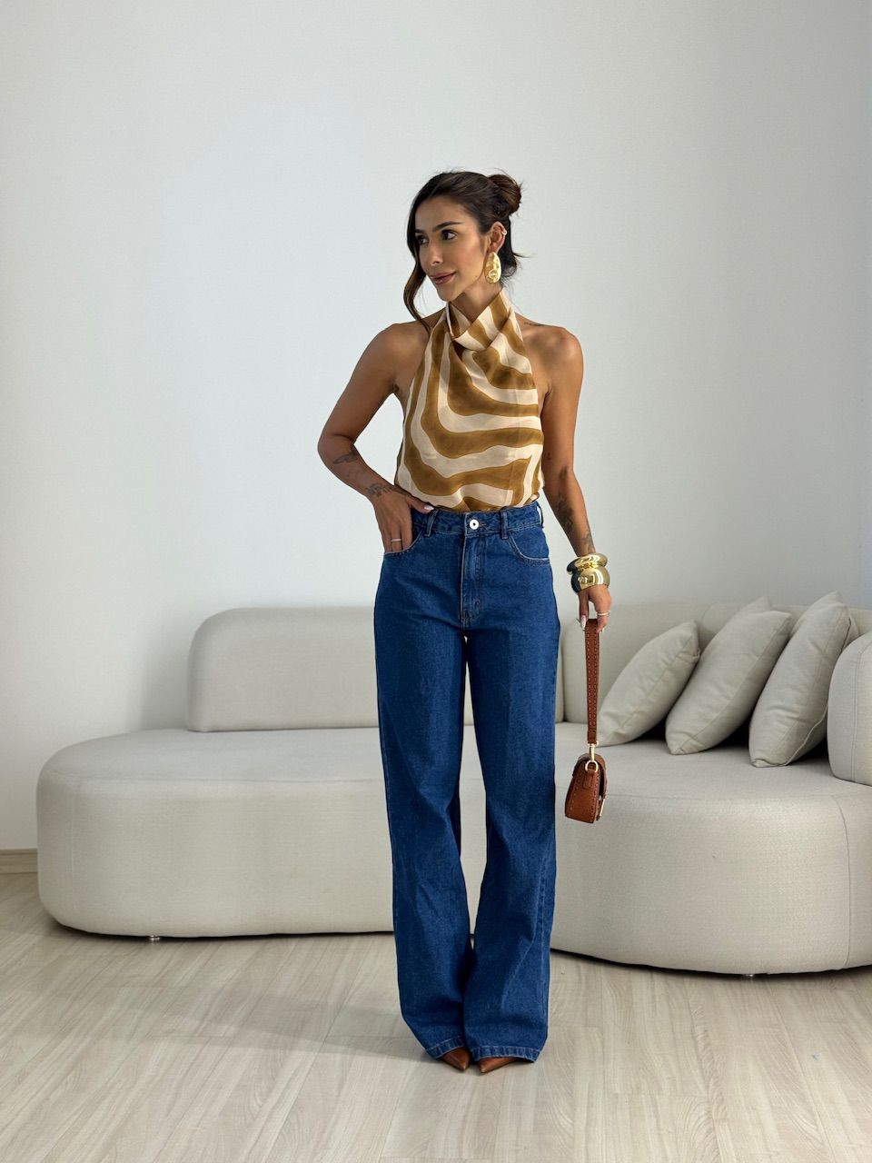 BLUSA CLEO FRENTE ÚNICA NUDE