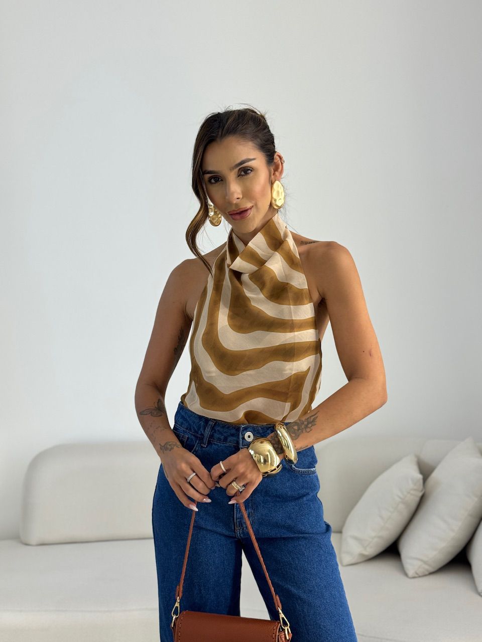 BLUSA CLEO FRENTE ÚNICA NUDE - 0069710049 - CAROLLA FERRARO