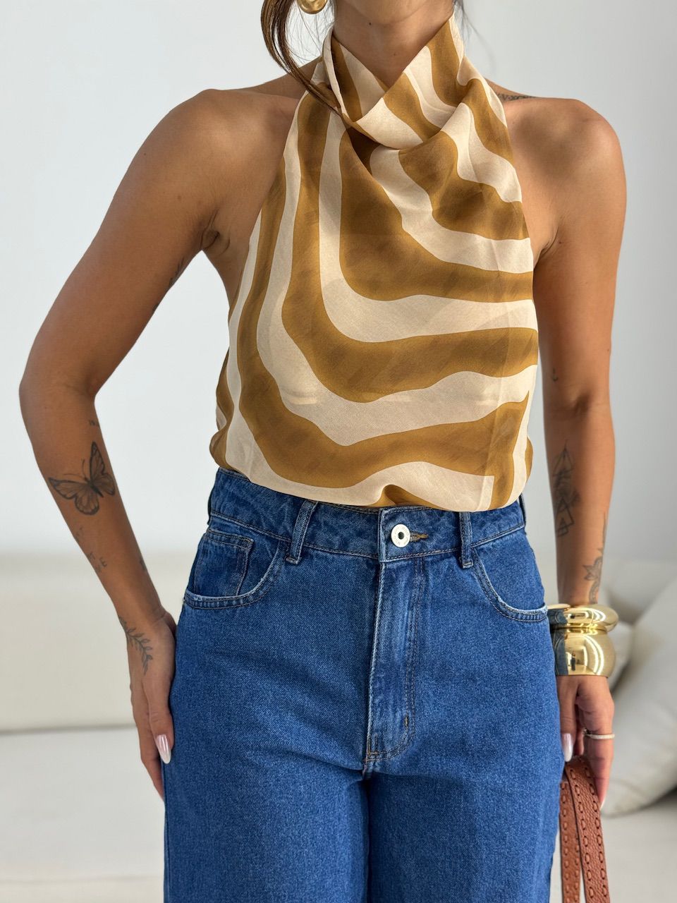 BLUSA CLEO FRENTE ÚNICA NUDE