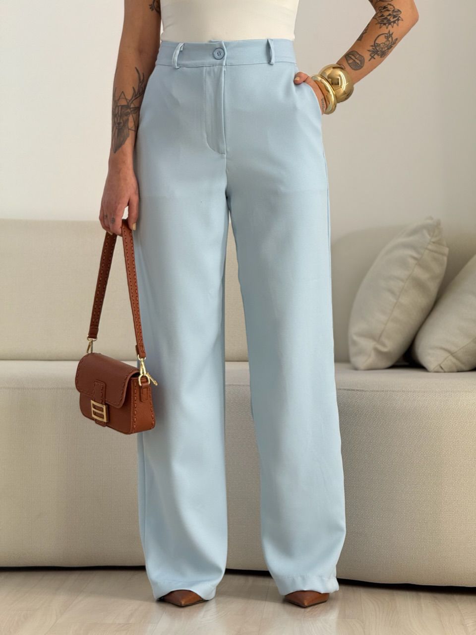 CALÇA ANA JULIA PANTALONA BABY BLUE - 0068380365 - CAROLLA FERRARO