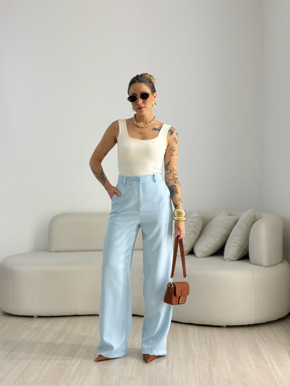 CALÇA ANA JULIA PANTALONA BABY BLUE