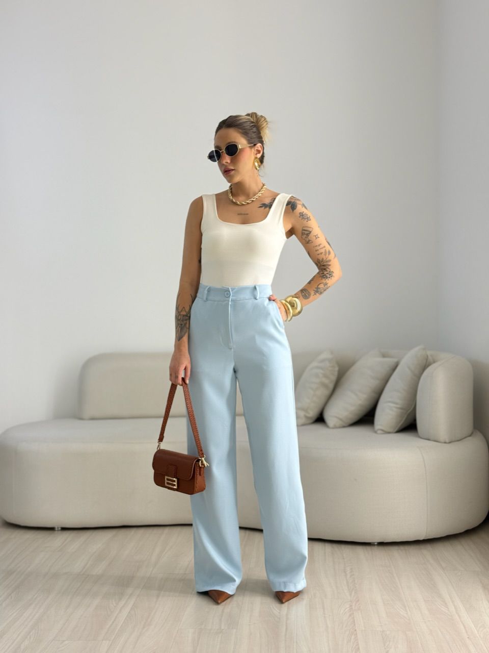 CALÇA ANA JULIA PANTALONA BABY BLUE