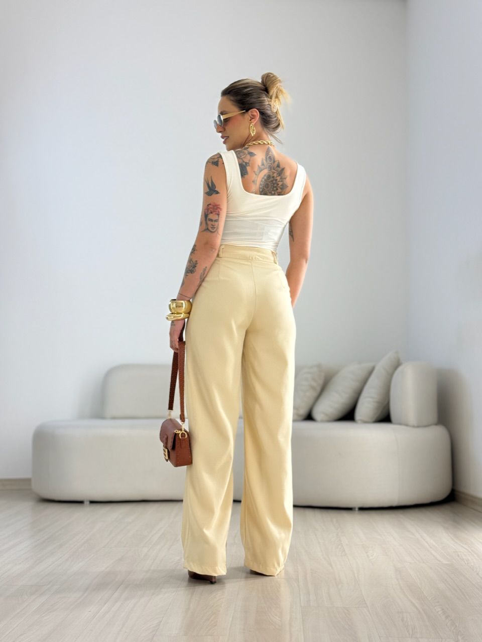 CALÇA ANA JULIA PANTALONA MARFIM