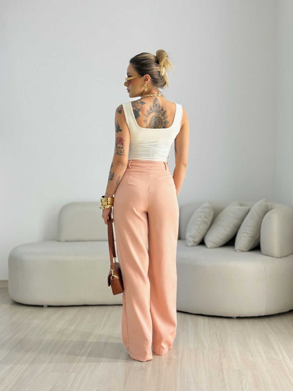 CALÇA ANA JULIA PANTALONA ROSÊ