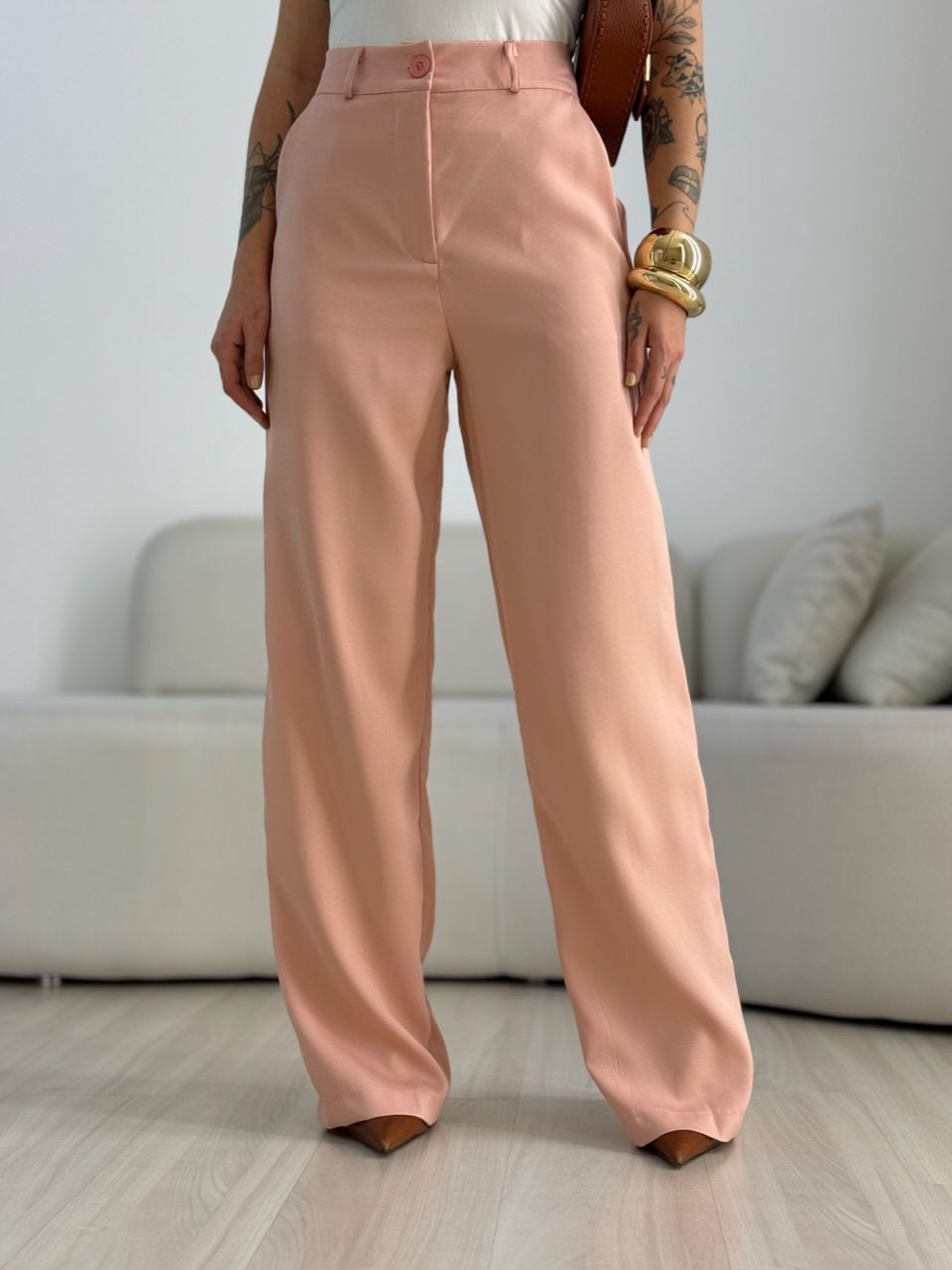 CALÇA ANA JULIA PANTALONA ROSÊ - 0068380025 - CAROLLA FERRARO