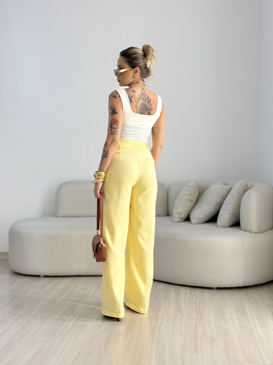 CALÇA ANA JULIA PANTALONA YELLOW BUTTER