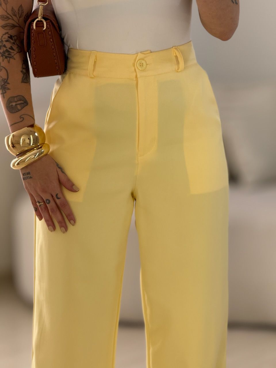 CALÇA ANA JULIA PANTALONA YELLOW BUTTER