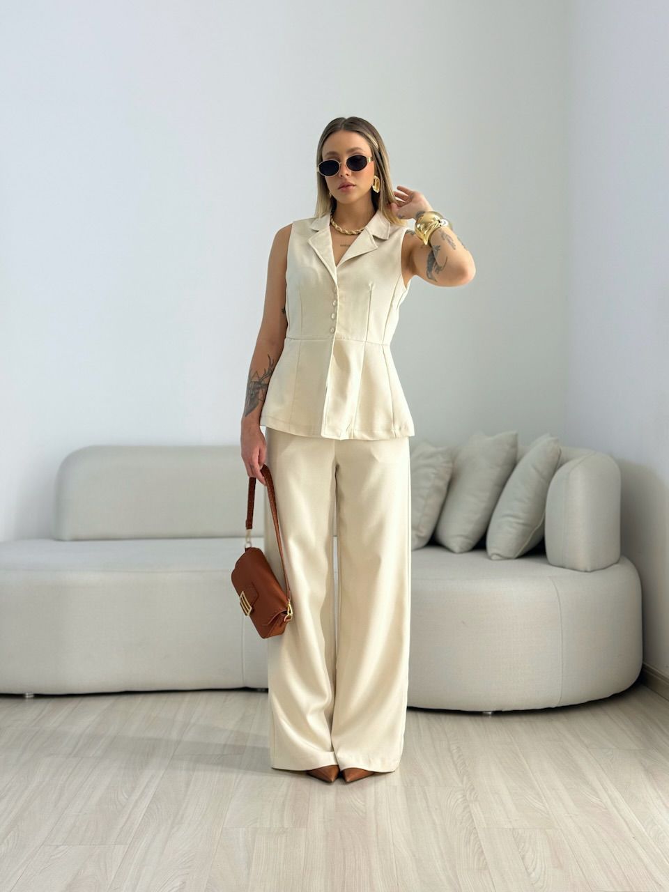 CONJUNTO GABRIELA COLETE AREIA