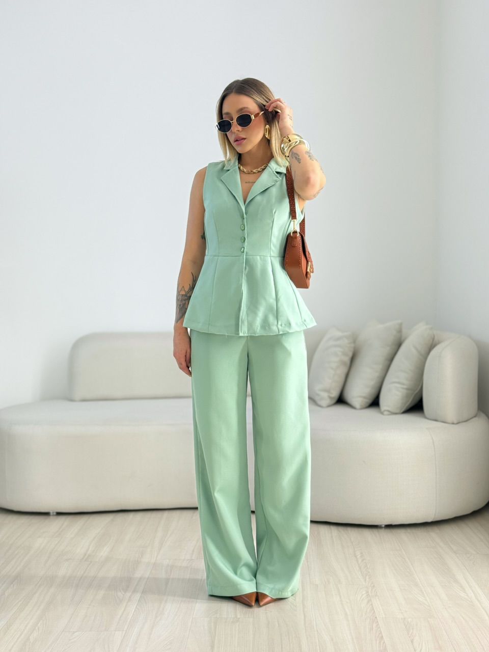 CONJUNTO GABRIELA COLETE VERDE - 0069680014 - CAROLLA FERRARO