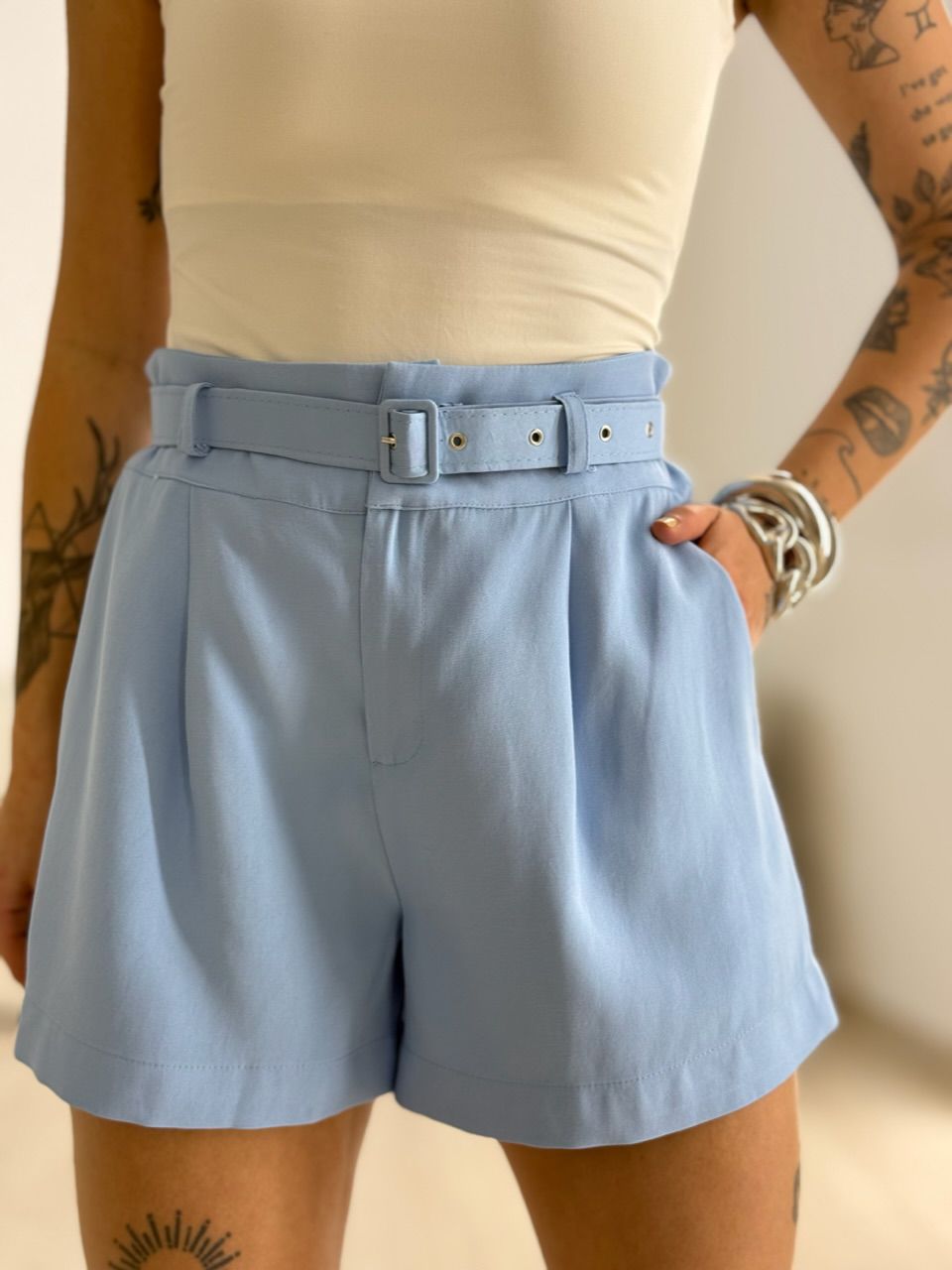 SHORT OLIVIA CINTO AZUL - 0069700109 - CAROLLA FERRARO