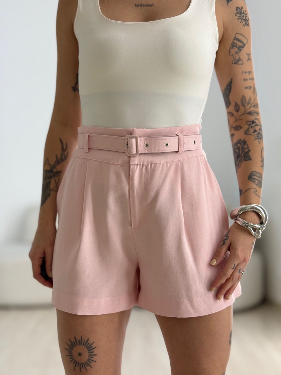 SHORT OLIVIA CINTO BABY PINK - 0069700366 - CAROLLA FERRARO