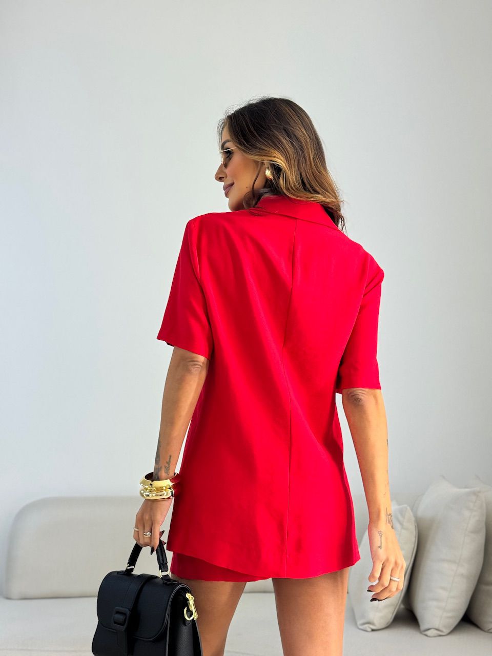 BLAZER NAYARA MANGA CURTA vermelho