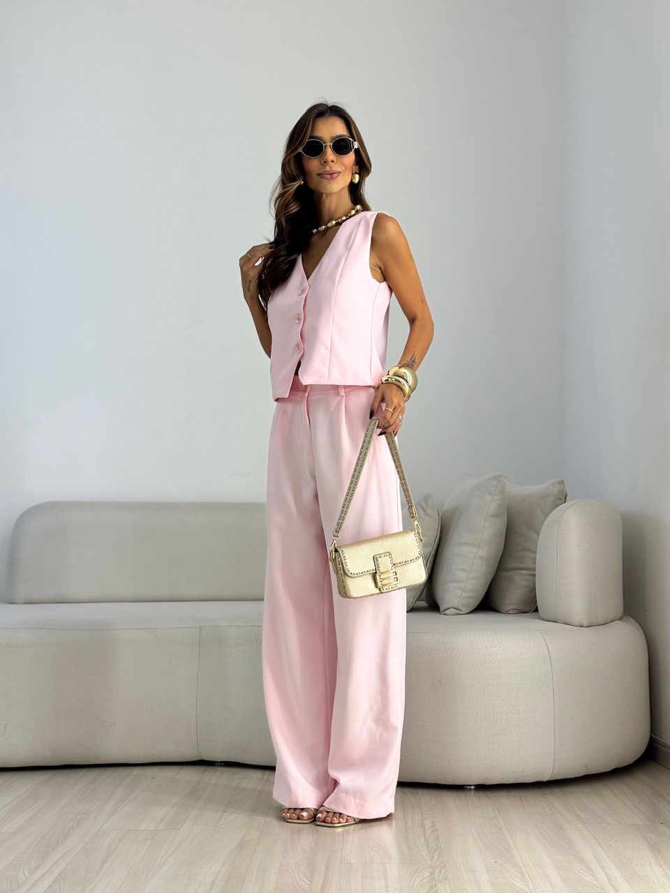 CONJUNTO SARA COLETE CALÇA BABY PINK
