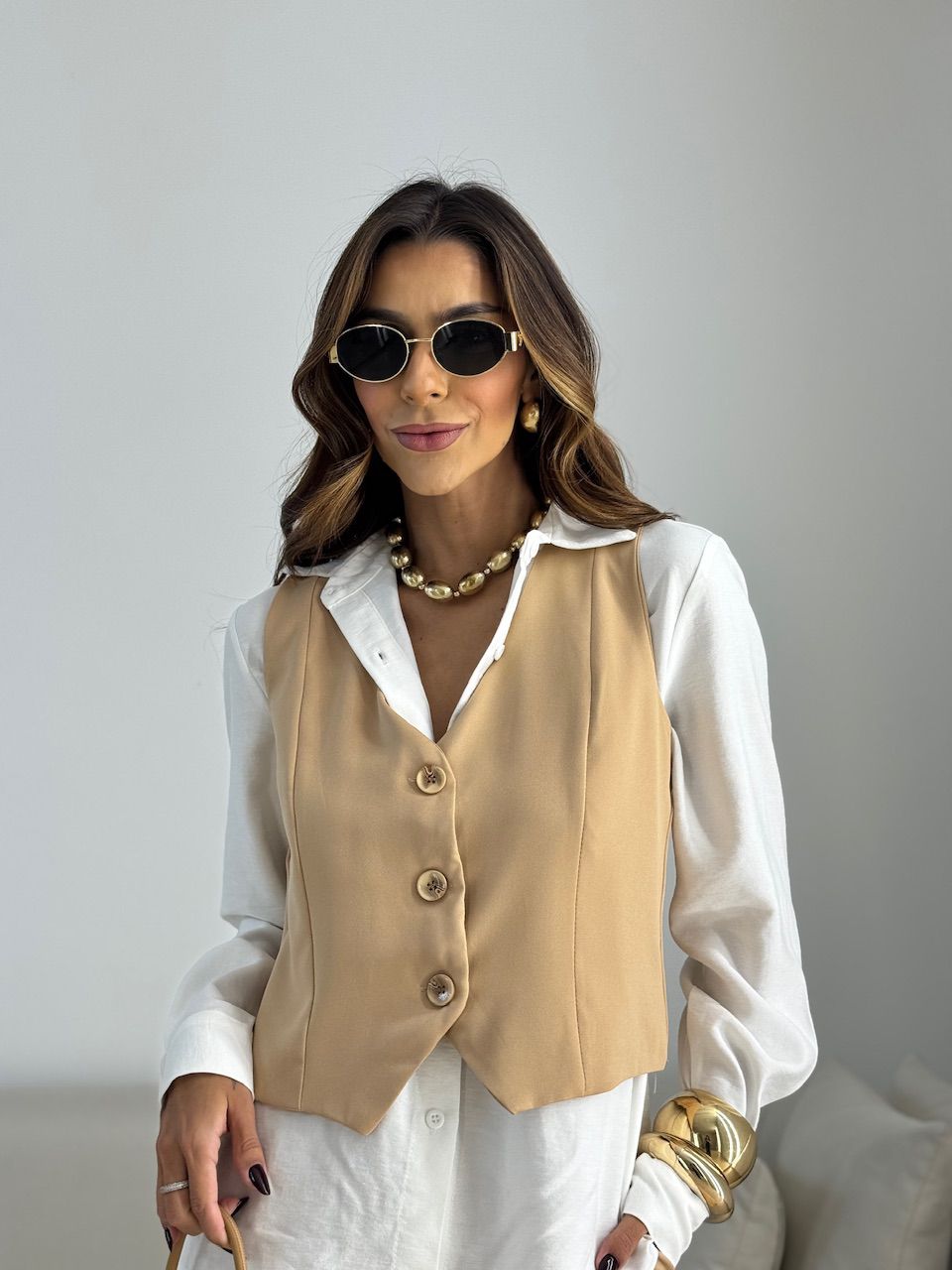 CONJUNTO SARA COLETE CALÇA NUDE