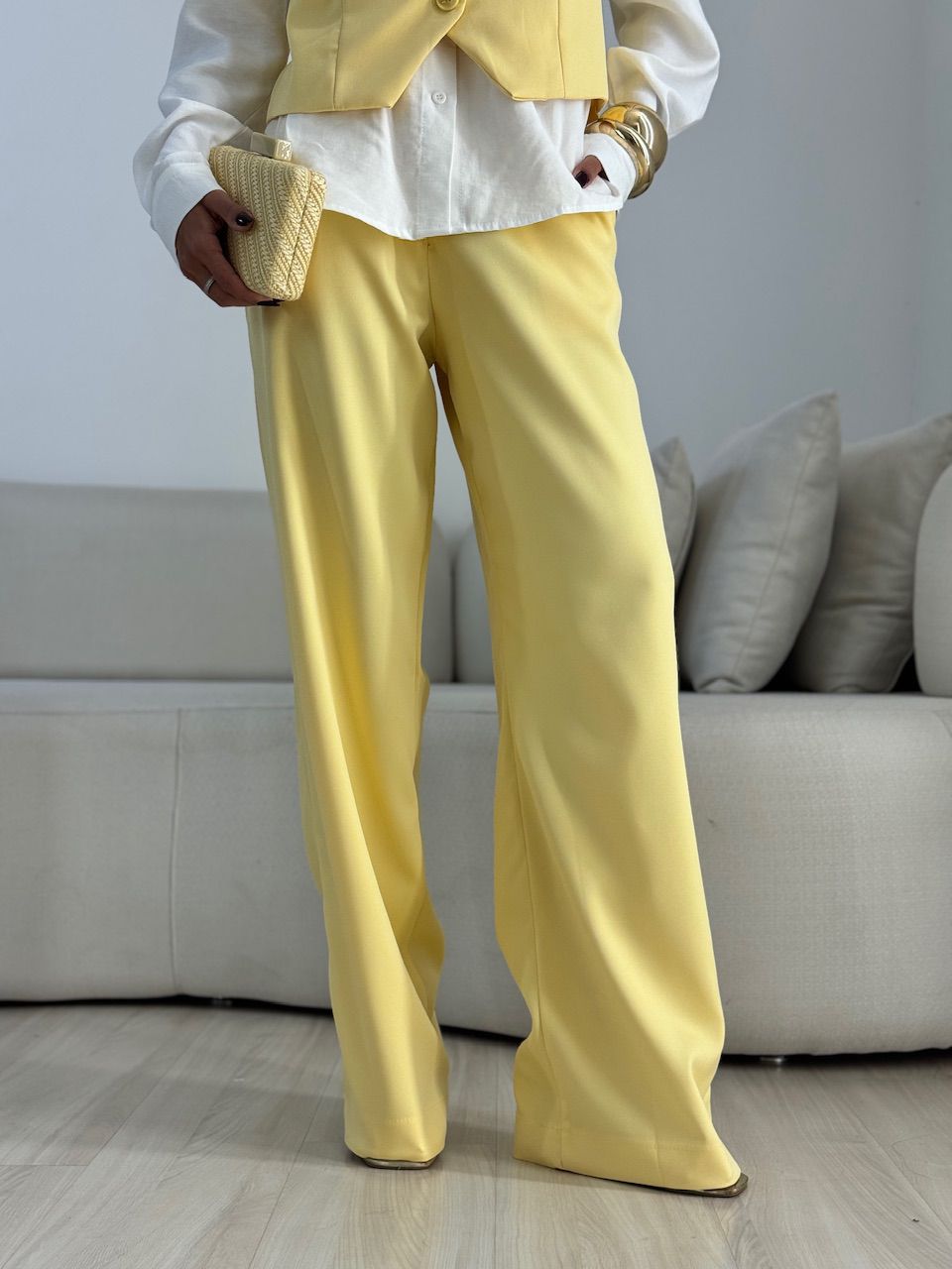 CONJUNTO SARA COLETE CALÇA YELLOW BUTTER