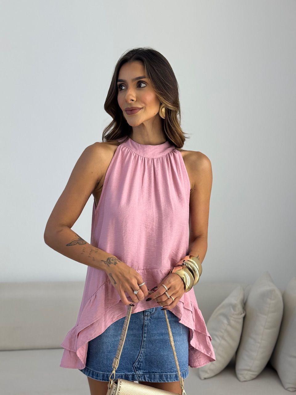 BLUSA KÁTIA CAVADA ROSÊ - 0073320025 - CAROLLA FERRARO