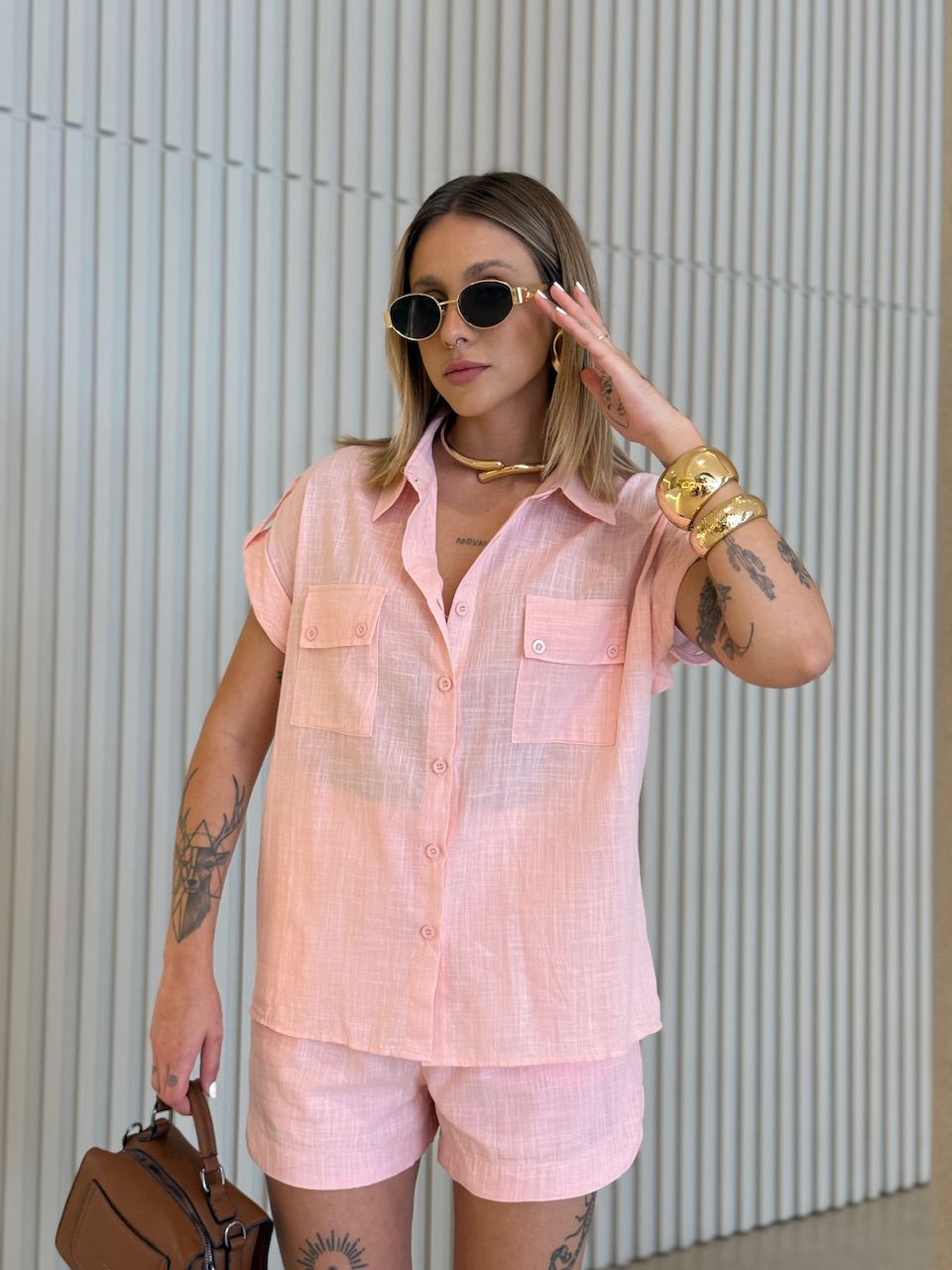 CONJUNTO MARIA ALICE CAMISA SHORT BABY PINK