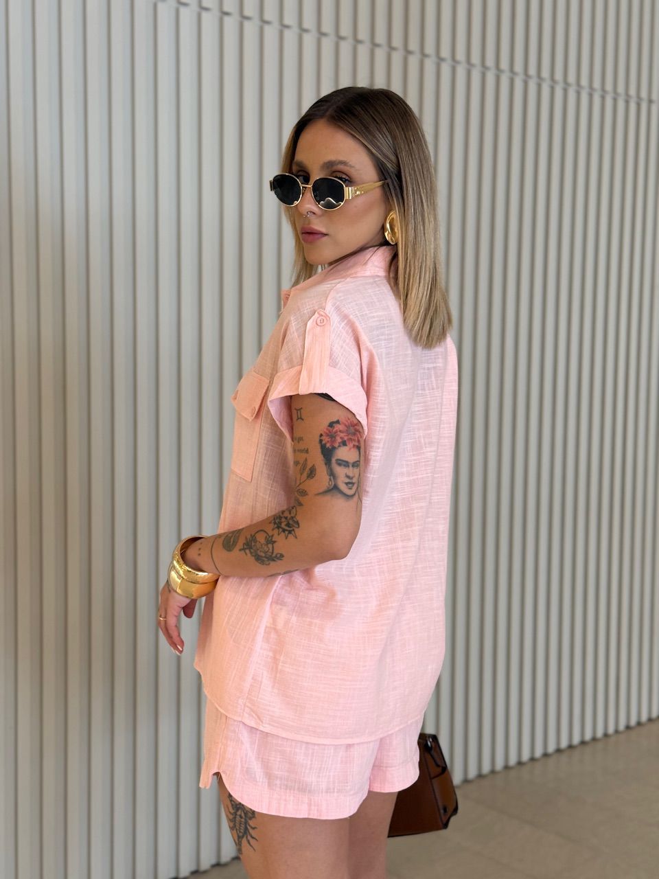 CONJUNTO MARIA ALICE CAMISA SHORT BABY PINK