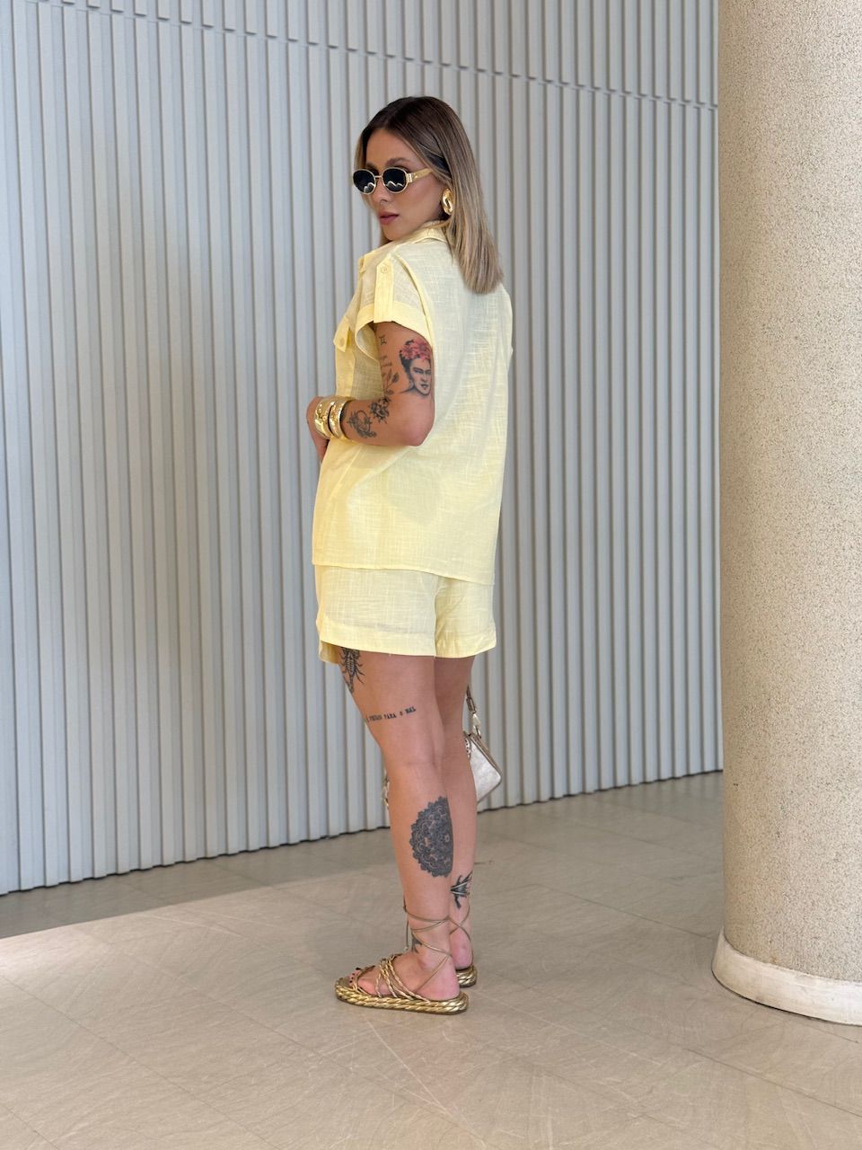 CONJUNTO MARIA ALICE CAMISA SHORT YELLOW BUTTER