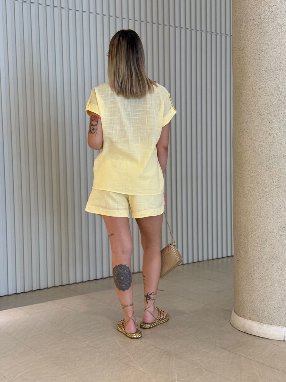 CONJUNTO MARIA ALICE CAMISA SHORT YELLOW BUTTER