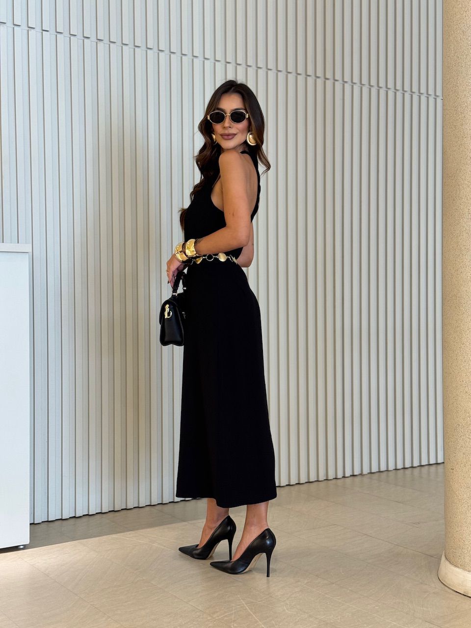 VESTIDO GABRIELA LONGUETE PRETO