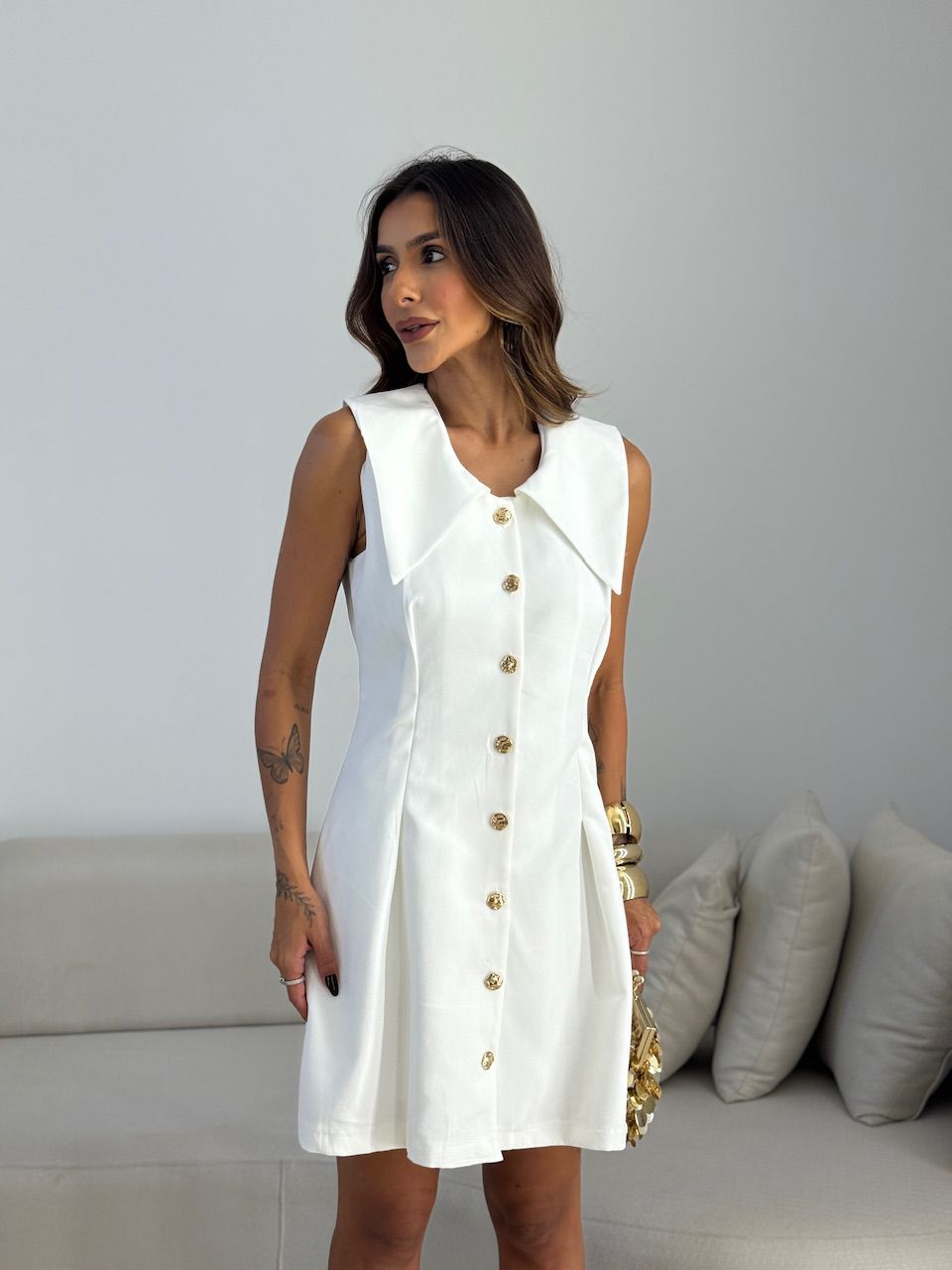 VESTIDO MARIANA GOLA OFF