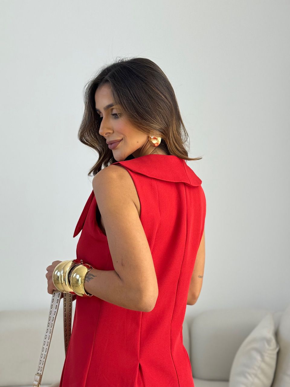 VESTIDO MARIANA GOLA VERMELHO
