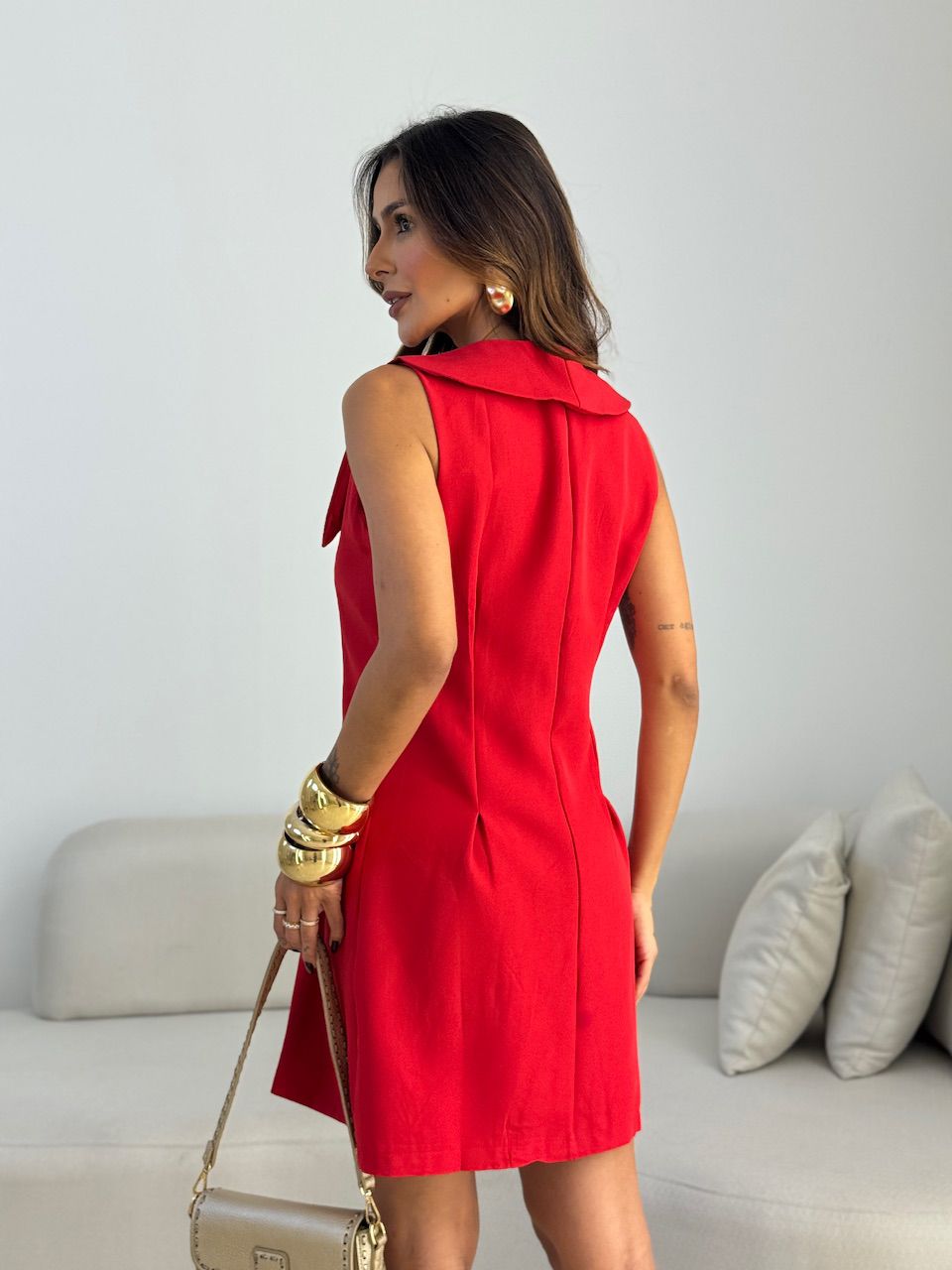 VESTIDO MARIANA GOLA VERMELHO