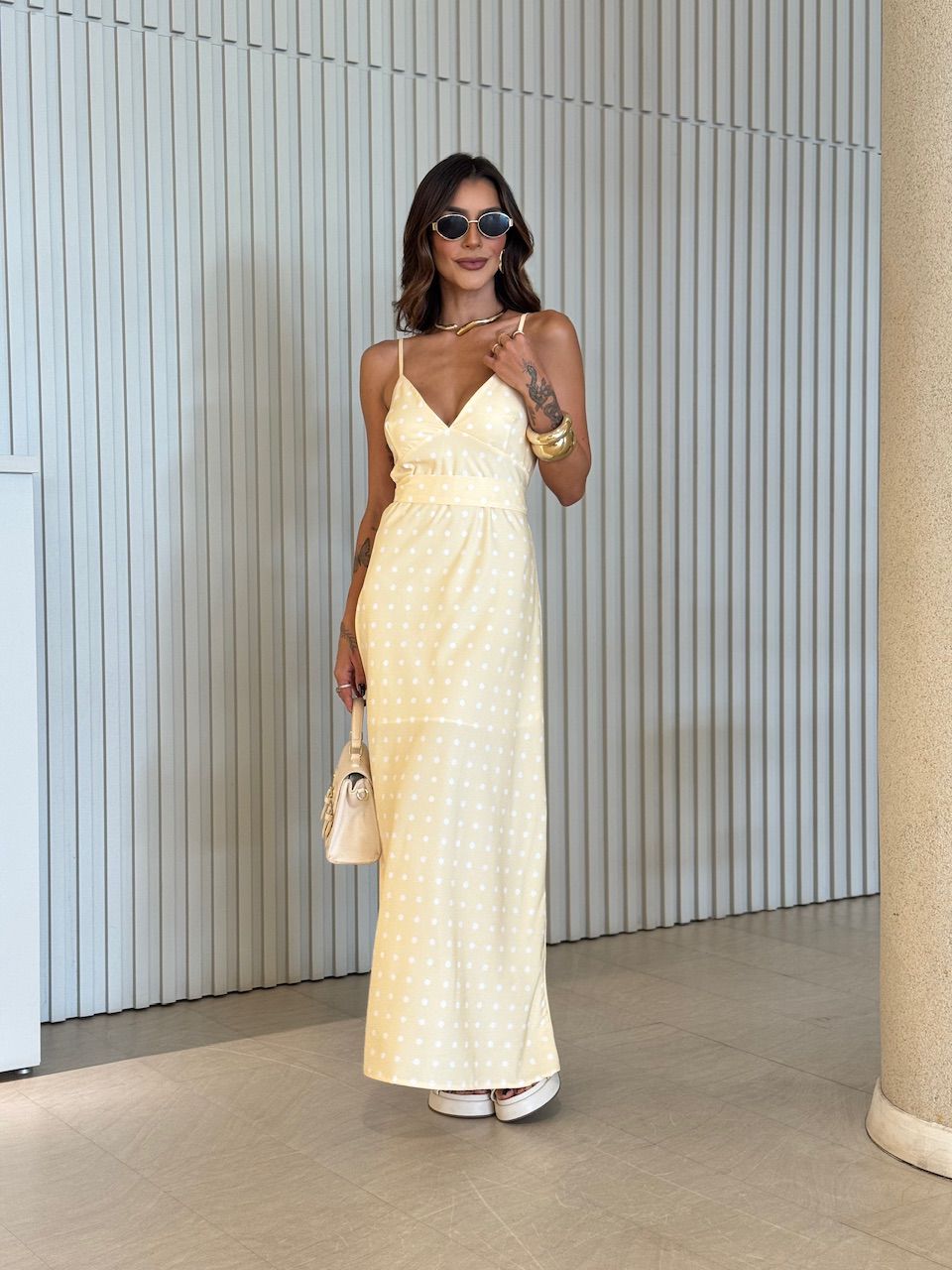 VESTIDO RAFAELA POÁ AMARELO