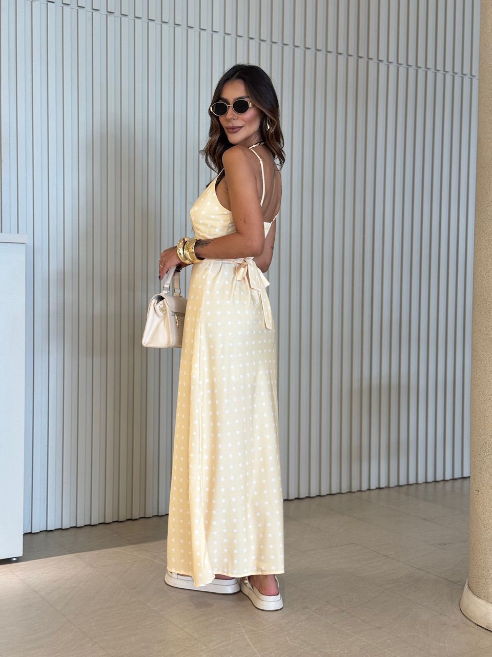 VESTIDO RAFAELA POÁ AMARELO