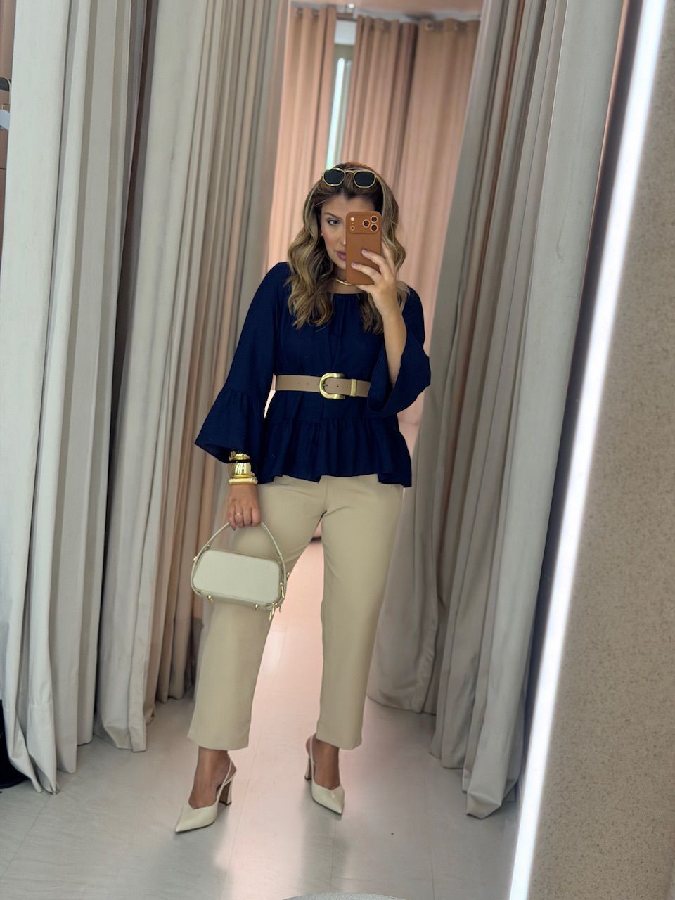 BATA TÁBATA PEPLUM MARINHO