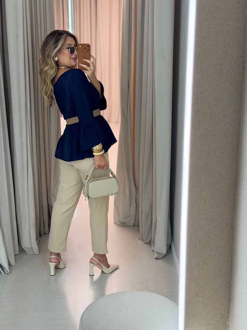 BATA TÁBATA PEPLUM MARINHO