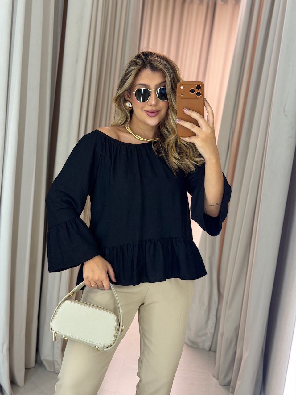 BATA TÁBATA PEPLUM PRETA - 0074440033 - CAROLLA FERRARO