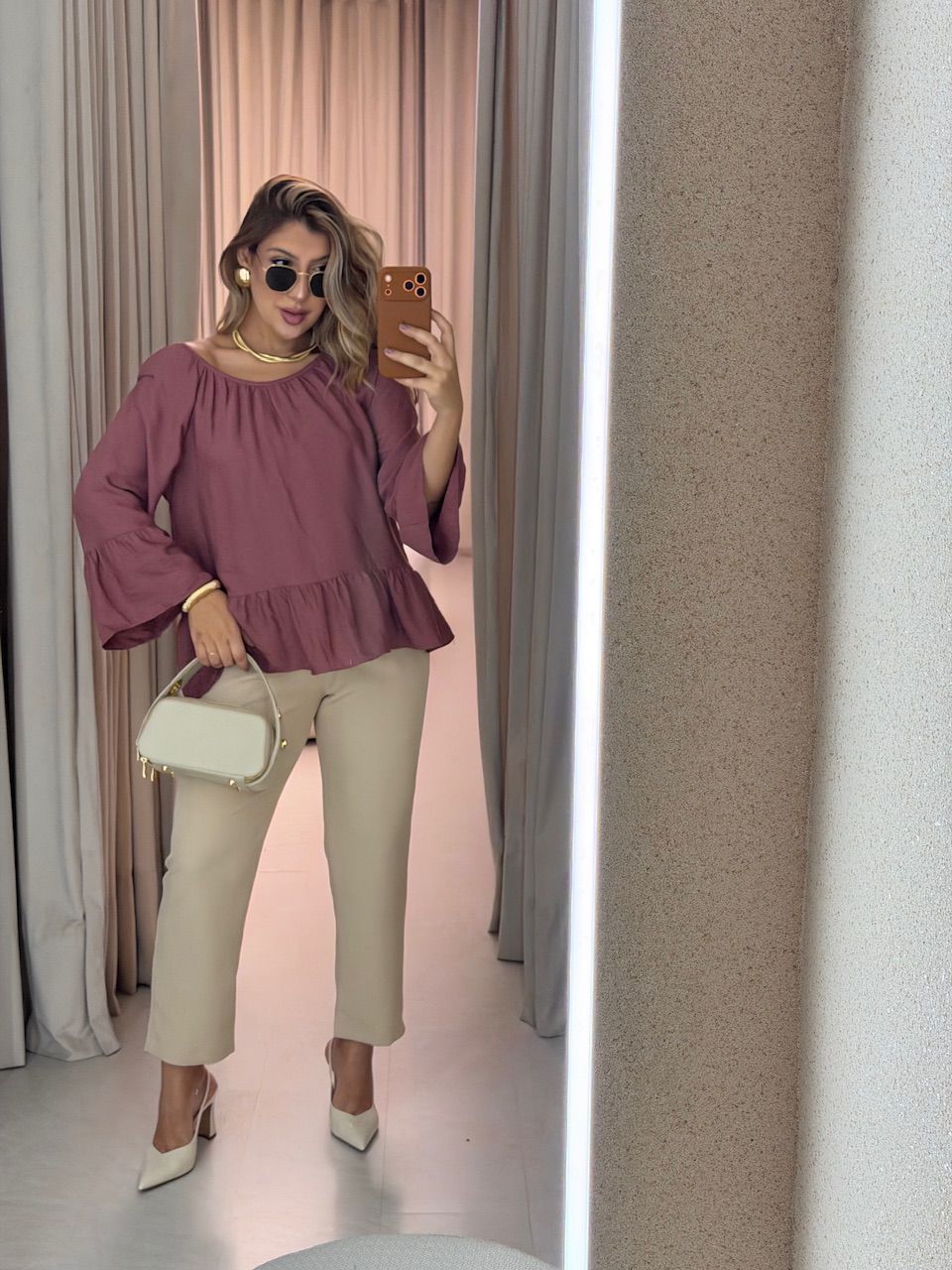 BATA TÁBATA PEPLUM ROSA QUEIMADO