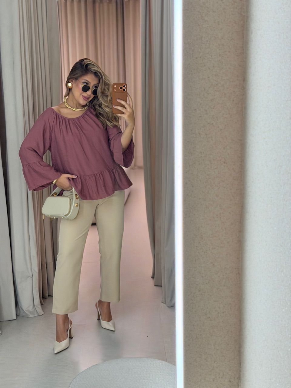 BATA TÁBATA PEPLUM ROSA QUEIMADO