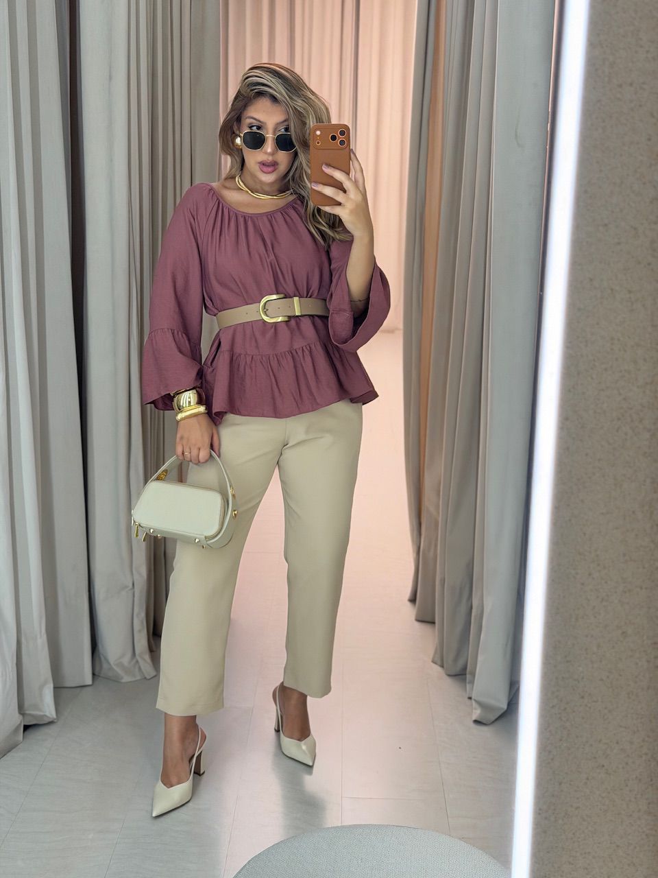 BATA TÁBATA PEPLUM ROSA QUEIMADO