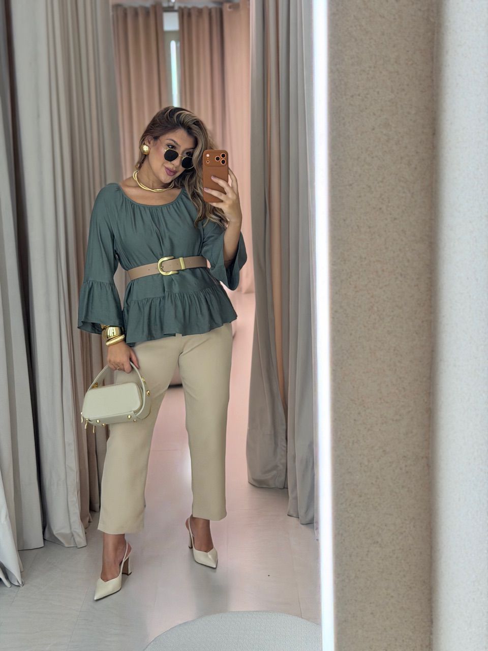 BATA TÁBATA PEPLUM VERDE