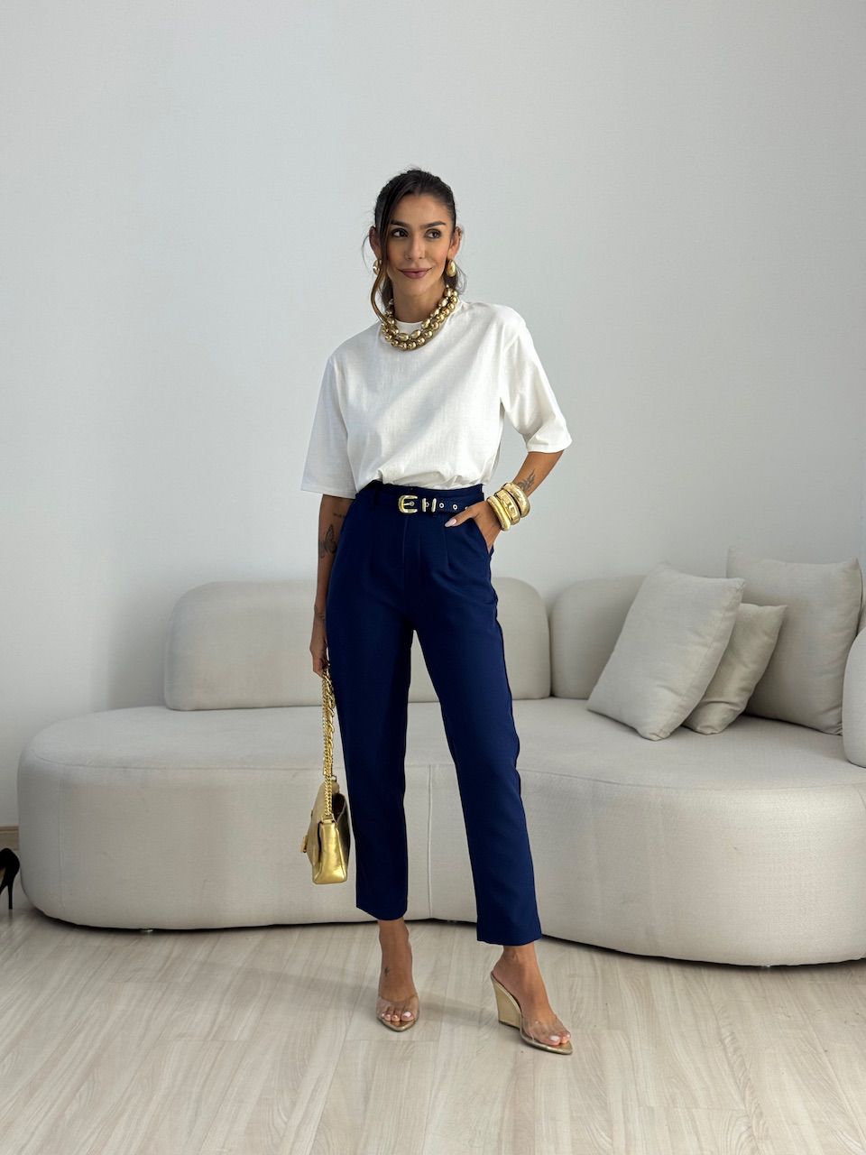 CALÇA LIA CINTO MARINHO