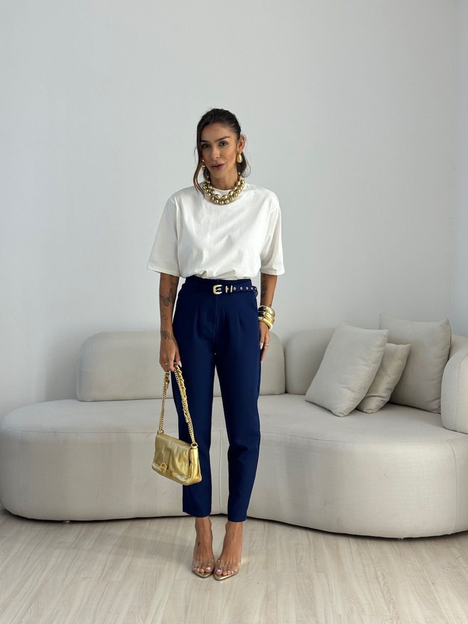 CALÇA LIA CINTO MARINHO